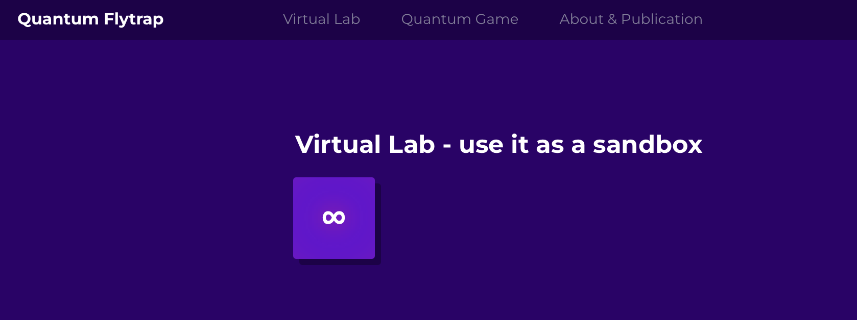 Virtual lab as a sandbox with clickable infinite button